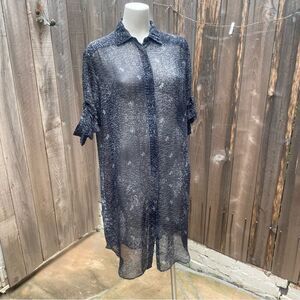 All Saints Sheer gray Button-Up tunic size 4
